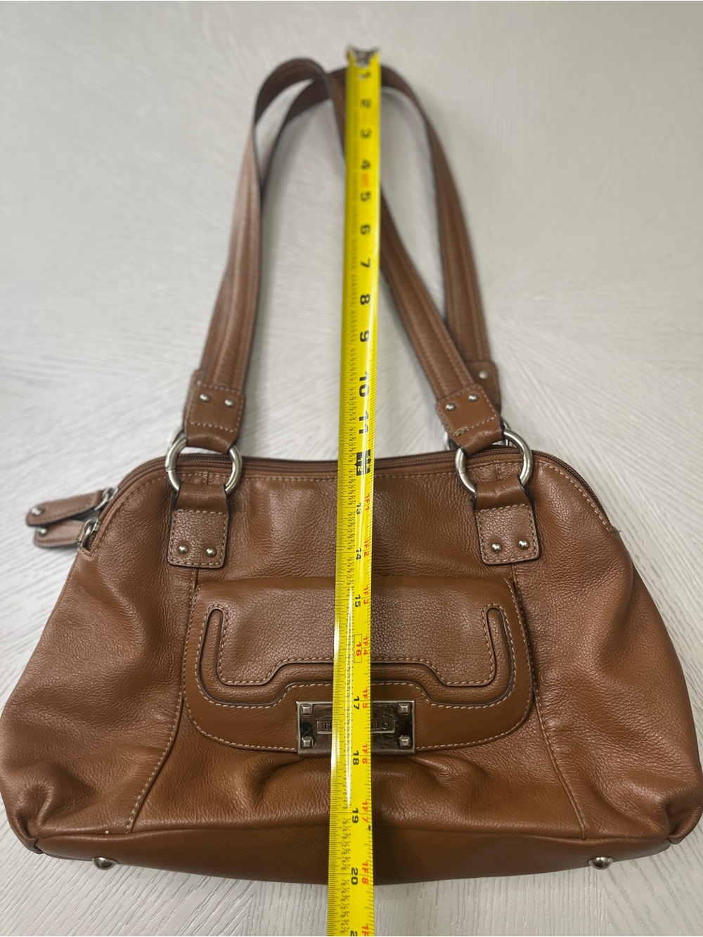 Vintage Tignanello shoulder bag tan brown pebbled leather western boho - Picture 5 of 9